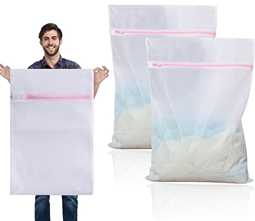2 Stück Wäschenetz Groß, überdimensioniert Wäschebeutel 60 x 90 cm, XXL, Wäschenetz für Waschmaschine, Wäschesack kann verwendet werden für Vorhänge, Mäntel, Daunenjacken,Teppiche,Badetuch