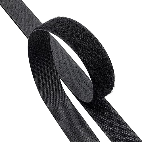 KLEBERINO Klettband zum nähen | Set Hakenband und Flauschband | Klettverschluss zum aufnähen | hohe Verschlusskraft in Industriequalität (schwarz, 10mm x 3m)