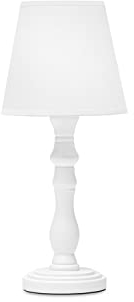 konsimo GITTA Retro Tischlampe - Shabby Vintage Schreibtischlampe für Wohnzimmer, Schlafzimmer und Flur - Tischleuchten Leselampe - Desk Lamp - Lampen Bürolampe Weiß