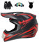 Senhill Casco Motocross Casco Offroad ATV Casco Dot Casco Dirt Bike Unisex Joven Casco de Moto con Guantes Gafas Máscara (Rojo, L)