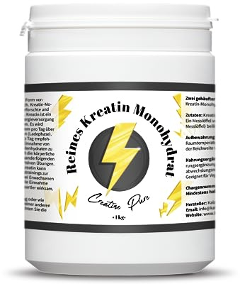 Pure Creatin Monohydrat Pulver - reines Creatine Monohydrat - vegan - ohne Zusätze (1000)