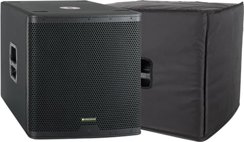 Pronomic C-118SA Aktiv Subwoofer + Cover Set - 1600 Watt Leistung - 18 Lautsprecher mit 3 Schwingspule - Frequenzbereich: 30-200 Hz - 4 DSP-Presets - Max. SPL: 126 dB - inklusive Schutzhülle
