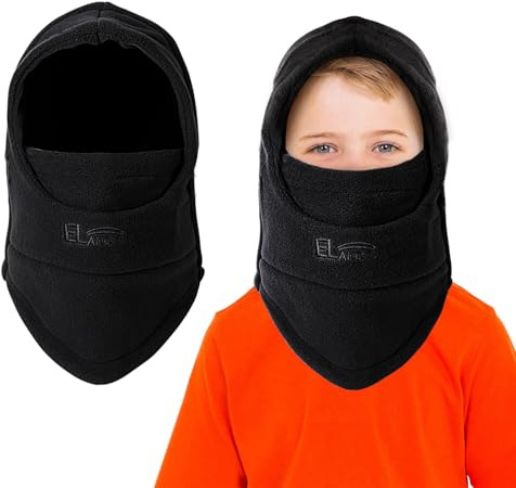 AYPOW Passamontagna Invernale in Pile Termico Bambini 4-9Anni, Maschera da Sci Multifunzionale Antivento Regolabile, Berretti Cappello in Pile Caldo Cappuccio Scaldacollo Sciarpa per Ragazzi Ragazze