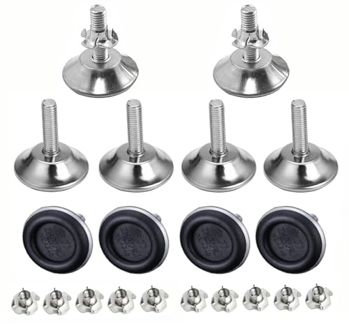 XNJIHWA 10 Pezzi Piedini per Mobili M8x29x40mm Piedini in Metallo Livellatori per Mobili Piedini Tavoli Regolabili con T-Nuts per Mobili,Tavoli,Sedia,Armadio