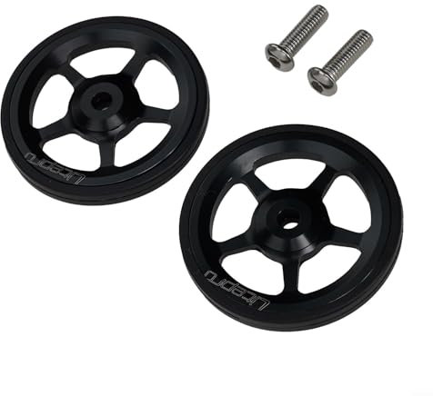 Lightweight and for DURABLE Easy Wheels with M6 Bolt for Brompton Folding Bike Rear Rack (black)