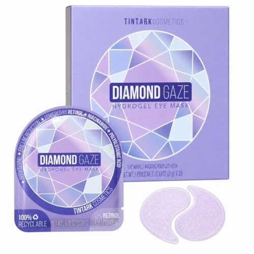 DIAMOND GAZE Under Eye Patches 28 Pairs, Rejuvenate Eye Area, Soothing Hydrate Brighten Skin, Plumps Fine Lines, Hydrogel Eye Mask with Retinol, Niacinamide and Polyglutamic Acid, Eye Gel Pads