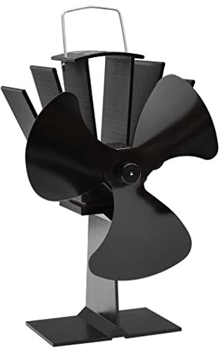 BOWEKAM Home & Garden-Heat Powered Stove Fan 3 Blades Black-Furniture Choice
