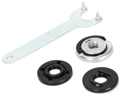 Ruimou 4pcs Angle Grinder Accessories (M14 Quick Release Nut + 5/8 Inner & Outer Angle Grinder Flange Nut + Spanner) Compatible with Makita/Black & Decker/Ryobi