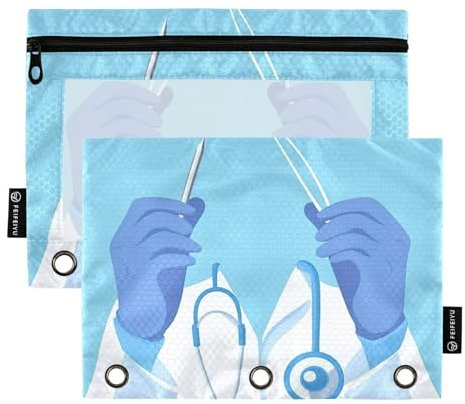 KLL Doctors Day skalpell pärm ficka pennfodral för ringar pärmmappar med vattentät för skola kontorsmaterial