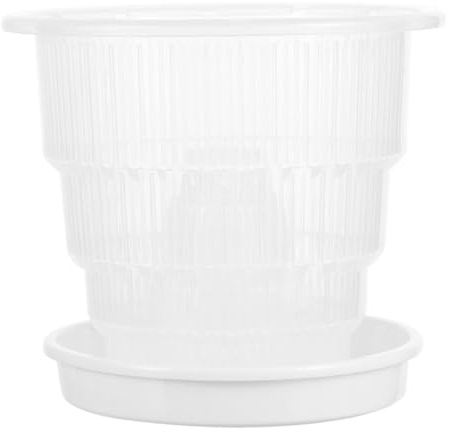 Toddmomy Maceta para Orquídeas Transparente De Plástico con Bandeja y Diseño Ventilado para Control De Raíces Maceta Pequeña para Phalaenopsis Hogar y Jardín