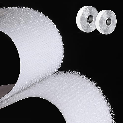 PHOGARY Biadesivo autoadesiva, 8 metri, larghezza 20 mm, extra forte, nastro adesivo e gancio (bianco)