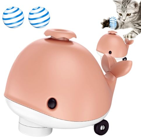 Electric Animal Hover Orb – Cute Whale Wind Spinner, Sound Motion Gadget | Wobble Play Breeze Device, Flexible Wheels Blowing Toy for Baby Cooling Activity, Pet Entertainment Indoors