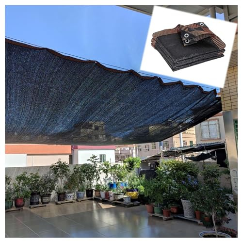 70% red de sombra con ojales, tela negra para protección de plantas, transpirable, lona duradera, 7 x 10 m, para uso en exteriores
