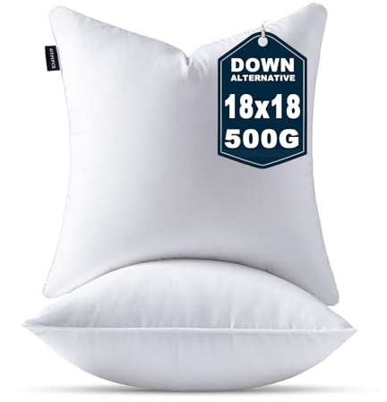 OTPIPCS 2er Set Kissenfüllung 45 x 45 cm Daune Alternative Weiß Quadratisch Kissen für Couch Mittel Innenkissen Sofakissen Dekokissen Kopfkissen Zierkissen Inlett Cushion Bett Zierpolster 18x18 Zoll