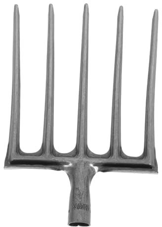 NOLITOY Testa di Ricambio per Forca da Letame in Acciaio Resistente, Forcone da Fieno Multi-dente per Aratura e Aerazione del Terreno, Utensile Agricolo Versatile per Coltivazioni