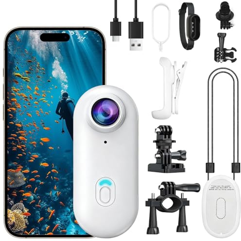 OBEST Mini Cámara Deportiva 4K 360 Camara Acción Camara Casco Moto Bodycam