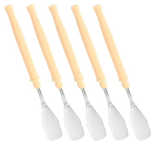 Housoutil Herramientas de Espátula para Artistas, 5 Piezas de Acero Inoxidable Mango Plástico, Ideales para Pintura Acrílica y Óleo en Manualidades