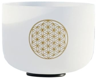 Kristall-Klangschale, 8-Zoll-Quarzkristall-Klangschale 528 Hz C Note Life Flower Design