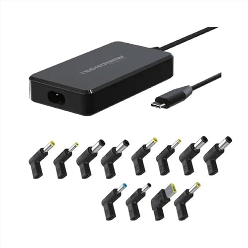 TECNONEW TN-UNIV-120W Alimentatore 120W Caricatore PC Universale Autosettante Compatibile per Notebook HP, Asus, Lenovo, Dell, Acer, Samsung, Sony, Toshiba, MSI - 12 Connettori Inclusi