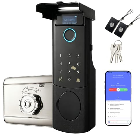 Smart Gate Lock, Electronic Gate Lock for Outdoor Fence, Smart Rim Lock