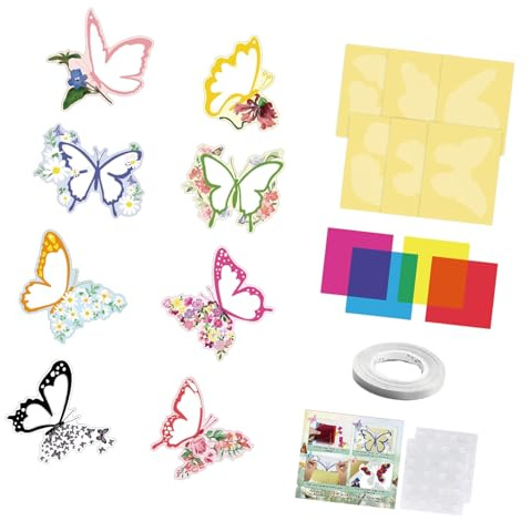 Oxxggkao Sonnenfänger Fenster Set für Kinder, kreative Bastelaktivitäten aus Papier mit Mehreren Designs, Bastelaktivitäten für Kinder