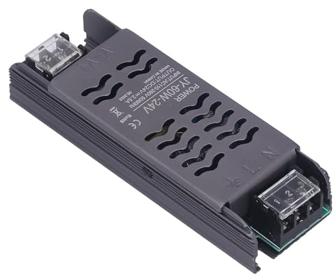 Fafeicy Fuente de Alimentación de 24 V 60 W AC110-260 V a DC24 Controlador LED Aleación de Aluminio y Cobre Diseño Hueco IP20 con Protección contra Sobrecarga para Módulos de Luces de