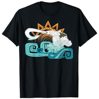 Disney Moana Maui Hook Geometric Sun Portrait T-Shirt