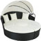 TecTake® Letto Isola Alluminio Rattan, Sdraio Prendisole Giardino, Divano con Tettuccio Parasole Apribile, Divano da Esterno con Imbottitura, Sdraio da Esterno - Nero