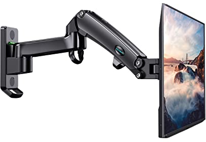 HUANUO Monitor Wandhalterung für 17-35 Zoll LED/LCD/TV Bildschirm, Monitor Halterung Wand mit VESA-Erweiterungssatz, Monitor Arm Wall Mount mit 360° Drehbar Gasdruckfeder Arm, VESA 75/100/200mm