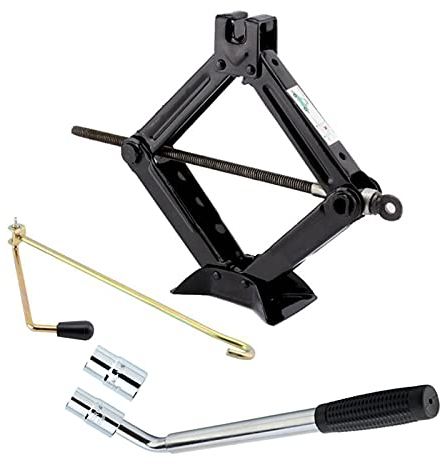 Supernic Scissor Jack 2 tonne Heavy Duty Lifting Jack Lift Wind Up Tools 2T Car Jack + Cross Wheel Brace/Nut Wrench