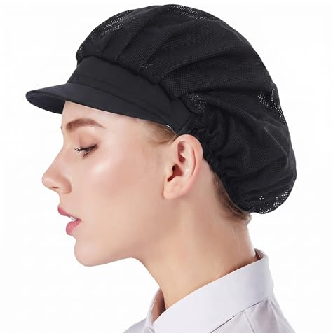Nanxson Unisex 3 Stück Kochmütze elastisch Kochhut waschbar Staubmütze | Herren Damen einfarbig atmungsaktiv Haarnetz Arbeitshut with Krempe für Küche,Restaurant,Nahrungsmittelwerkstatt