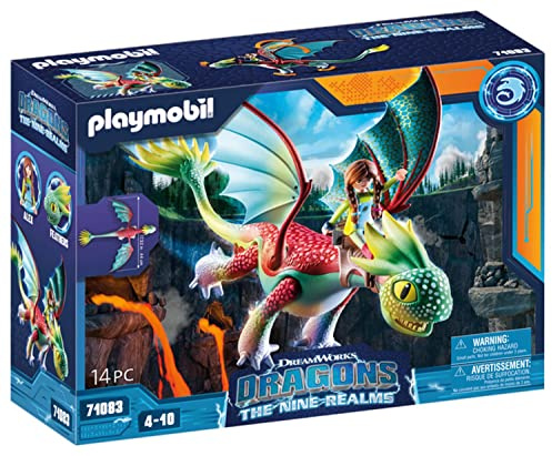PLAYMOBIL DreamWorks Dragons 71083 Dragons: The Nine Realms - Feathers & Alex, Dragons-Figur und Spielzeug-Drache, Spielzeug für Kinder ab 4 Jahren