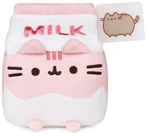 GUND Pusheen Strawberry Milk Plush Cat Stuffed Animal for Ages 8 and Up, Pink/White, 6”