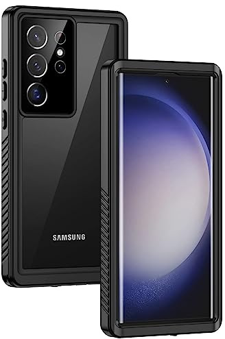 Lanhiem Fodral kompatibelt med Samsung Galaxy S23 Ultra 5G, IP68-vattentätt mobiltelefonfodral, 360 graders skyddsfodral, stötsäkert, fallsäkert och dammsäkert, skydd för utomhusbruk med inbyggt