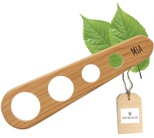 HOFMEISTER® Spaghettimaß Kirschholz Gravur Name - individueller Gravur mit Name oder Spruch - Geschenk Koch Geburtstag Weihnachten Advent - Abmessen von genauer Spaghettimenge, 4 Portionen, 22,5 cm