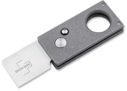 BÖKER PLUS® Cigar Cutter - hochwertiger Zigarren-Schneider klappbar - automatisches Zigarren-Messer mit 2x Druck-Knopf - modernes & elegantes Herren-Accessoire für Zigarren