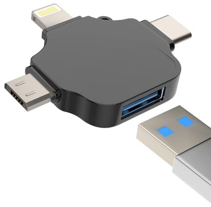 Type C to USB Adapter OTG A Female Lightning Micro Thunderbolt Male Converter(3in1) Camera Card Reader Mouse for Apple for iPhone 15 Pro Max Plus for iPad 10、Air4/5、Mini6、Pro 12.9 14 13 12 11 Android