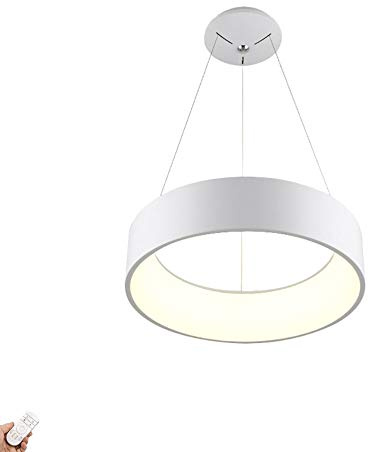Moderne Schlichte Led-pendelleuchte,Creative Fashion Circle Pendelleuchte,Wohnzimmerlampe,Schlafzimmerlampe,Esszimmerlampe,Studie Lampe,Esszimmerlampe-Weiß ohne aurora verstört 45cm