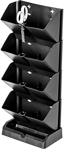 KADAX Vertikaler Garten, Pflanzturm aus robustem Kunststoff, Säulentopf mit Untersatz in 2 Farbvarianten, Kräutergarten für Balkon, Terrasse, Küche und Garten (Anthrazit)