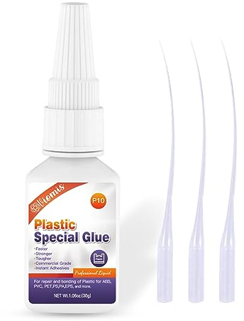 Viomis Instant Super Glue - Fast Dry Strong Adhesive for Plastic, Acrylic, PVC, Vinyl, ABS, PBT, PS, PA, PC, PM, MA, Nylon - 30g Tube