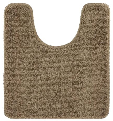Tendance - Tapis Contour WC Microfibre 45x50 cm Dessous Latex - Marron - Salle de Bain - Tapis