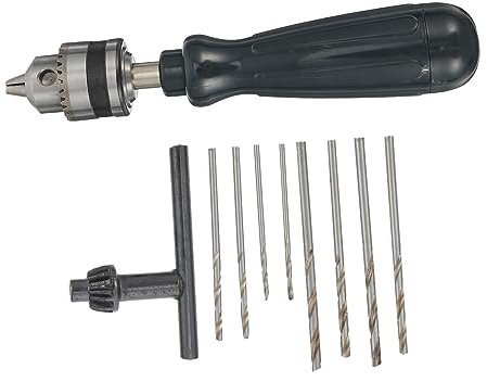 HOMSFOU Hand Bohrmaschine Holzbohrer Satz Manuell Robust Präzisionsbohrwerkzeug Mit Rutschfestem Griff Für Holz Metall Stein Basteln