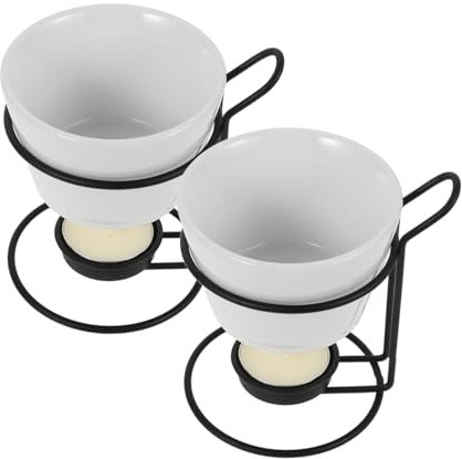 Cabilock 2juegos Calentador De De Cerámica Rejilla De Hierro Fundidor De Queso y Olla Multifunción para Fondue