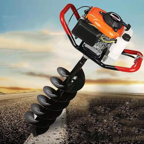 Taladro De Tierra Ahoyador Gasolina, Taladro De Gasolina, Taladro De Poste, 1 Brocas, para Taladrar A Gasolina, Taladro De Tierra（52 CC ）