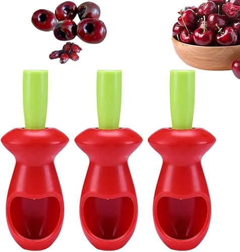 MOFFNNOL Deshuesador de Cerezas, Dispositivo Creativo para deshuesar, deshuesador portátil de Frutas y Verduras, Mini Dispositivo para deshuesar, Dispositivo de Cocina Simple