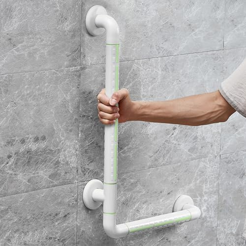 ITSOGOO Barra de Apoyo de Baño en Forma de L,Agarradera Acero Inoxidable de Seguridad,Barra de Apoyo para Montaje en Pared hasta 250 kg,para Niños Mayores Discapacitados Embarazadas 60x40cm