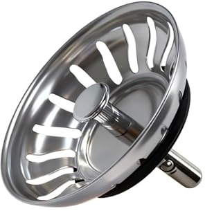 1PCS Kitchen Sink Strainer Plug, 80MM Sink Drain Plug Strainer for Kitchen Sink, Stainless Steel Sink Plug Replacement for UK Households Food Waste Catcher for Vegetable Washing Basin & Kitchen Sinks