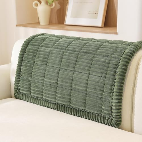 Royhom Dicke Sofa Überzug für Haustiere, Anti-Rutsch Sofabezug 2 3 4 Sitzer, Grün Couch Überzug, Sofaschoner für Wohnzimmer (Armlehne, 70 x 90 cm)