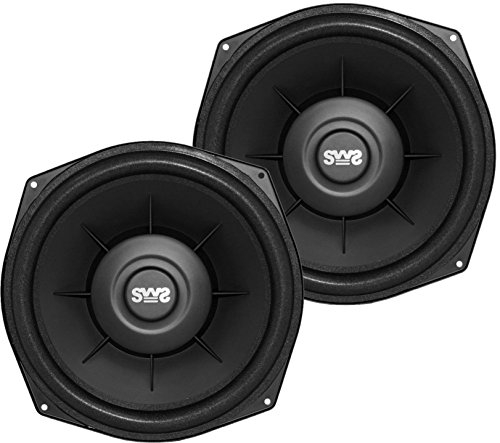 EARTHQUAKE Sound i82SWS 8-inch Shallow Woofer System Under-the-Seat Subwoofers with Gaskets, 2-Ohm (Pair)