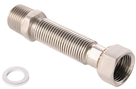 Schell Edelstahl-Flexrohr Typ 1/2  Flexibles Anschlussrohr Längenverstellbar von 200 - 410 mm Universelles Verbindungsrohr Edelstahl 27011 3